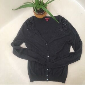 Merona sparkle dark grey sweater